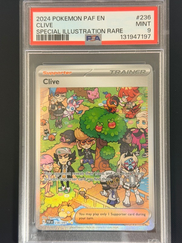 2024 POKEMON PAF EN-PALDEAN FATES SPECIAL ILLUSTRATION RARE #236 CLIVE PSA 9