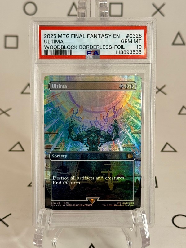 Ultima - PSA 10 - Woodblock Borderless Foil - Final Fantasy MTG