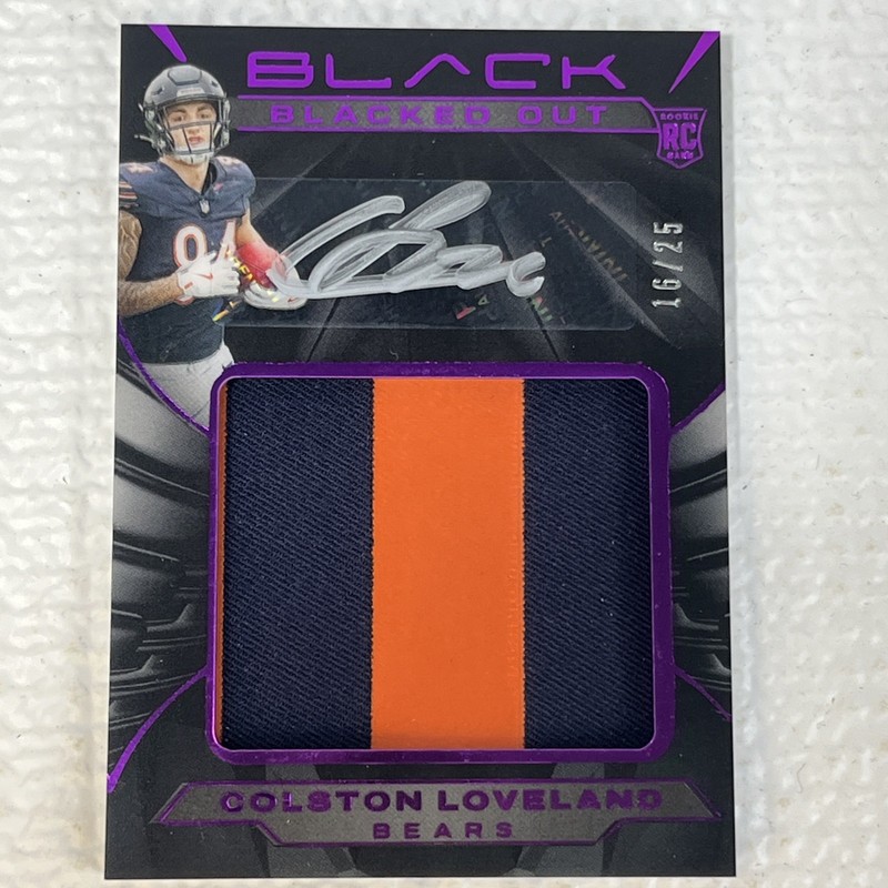 2025 Panini Black Colston Loveland RC BLACKED OUT patch auto /25 Bears RPA