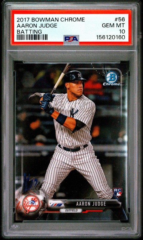 PSA 10 - 2017 Bowman Chrome - Aaron Judge #56 White Pinstripe Jersey (RC)