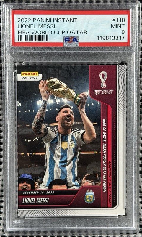 2022 Panini Instant World Cup Lionel Messi #118 #/22081 PSA 9 Argentina