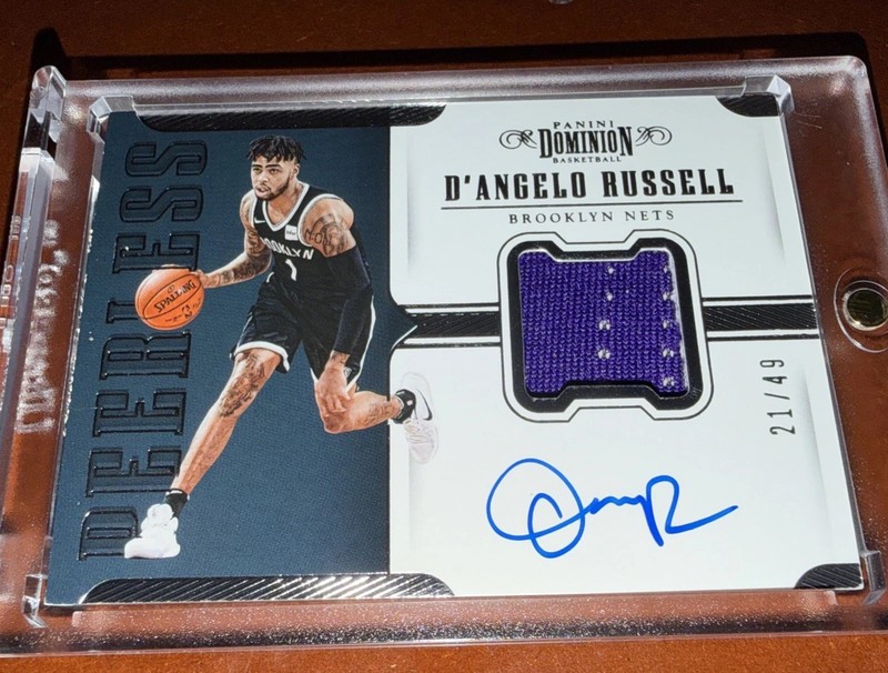 D’Angelo Russell Autograph #/49 Game-Worn Jersey 2017-18 Panini Dominion PJ-DRL