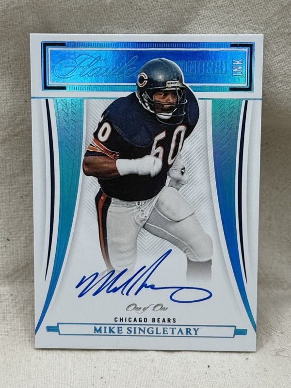 1/1 Mike Singletary 2022 Flawless Platinum Foil Honored Ink Bears HI-MS