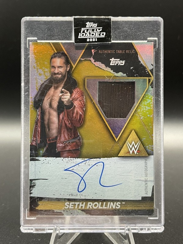 2021 WWE Topps Fully Loaded - SETH ROLLINS  Table Relic On Card Auto #40/75
