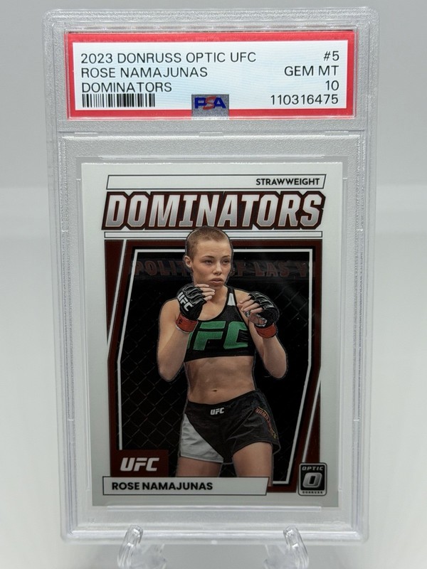 2023 Panini Donruss Optic UFC Rose Namajunas Dominators PSA 10 Pop 1 #5 