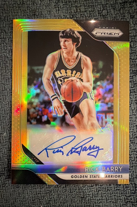 🔥🔥RICK BARRY GOLD PRIZM /10 Auto🔥🔥2018-19 Panini Prizm - Signatures