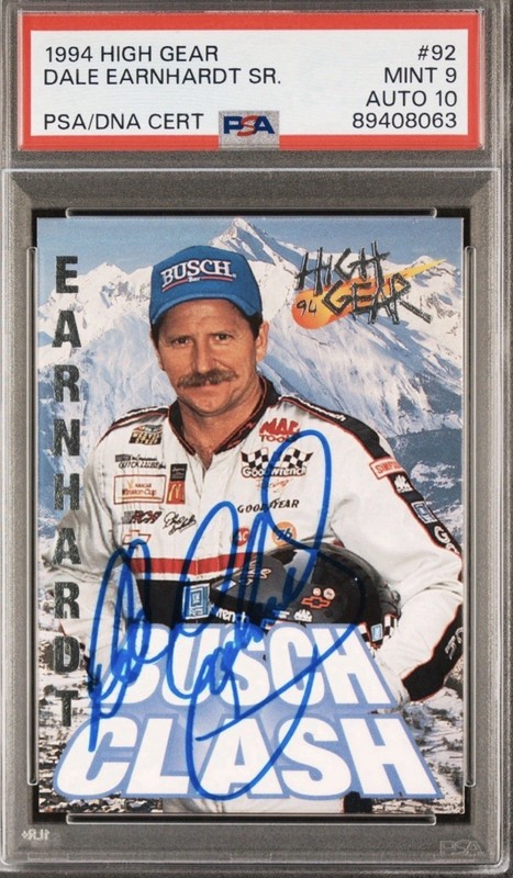 1994 Wheels High Gear Dale Earnhardt Sr. #92 Busch Clash PSA 9 / 10 Auto Pop 1