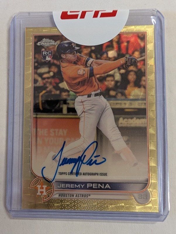 2022 TOPPS CHROME UPDATE SAPPHIRE JEREMY PENA RC SUPERFRACTOR AUTO 1/1