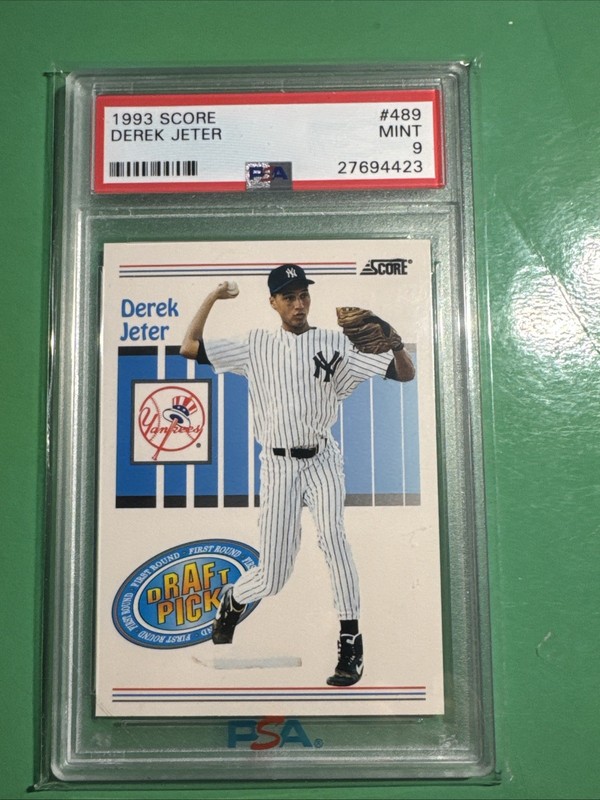 1993 SCORE #489 DEREK JETER RC YANKEES HOF PSA 9
