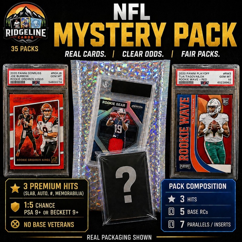 Football Mystery Pack 3 Guaranteed Hits - Auto PSA 10 BGS 9 Relic #  - 15 Cards