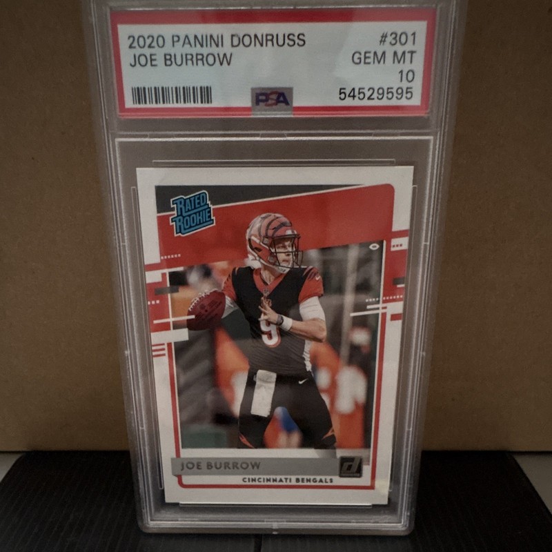 Panini 2020 Donruss Rated Rookie Joe Burrow RC #301 Bengals PSA 10