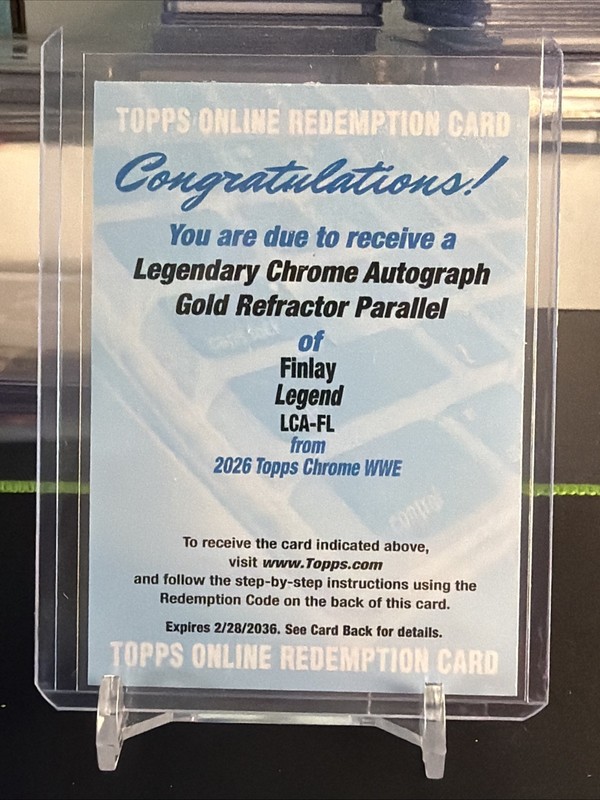 Finlay 2026 Topps Chrome WWE Legendary Chrome Auto GOLD REFRACTOR /50