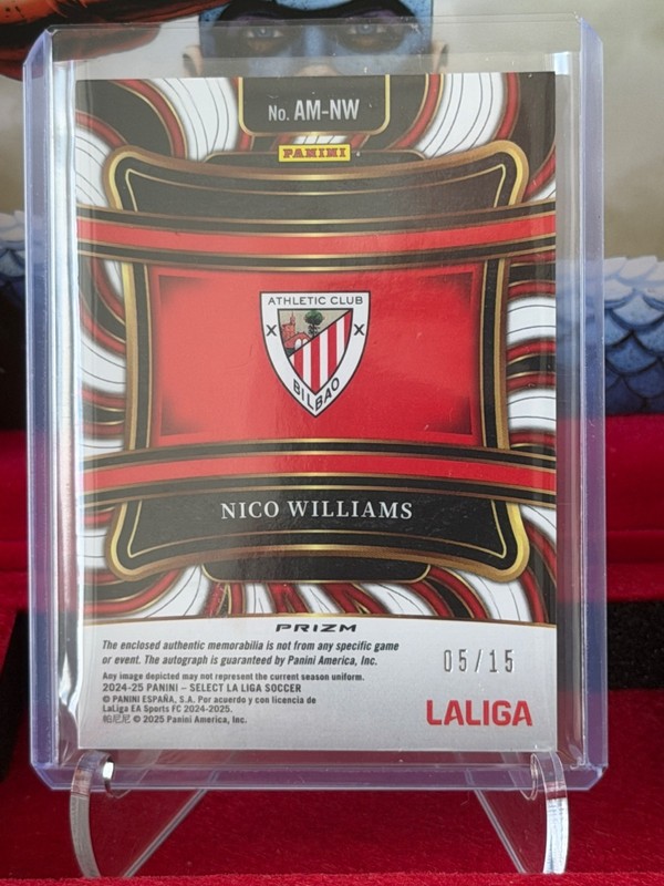 2024-25 Select La Liga Soccer Nico Williams Patch Auto Tie-Dye /15 view 2