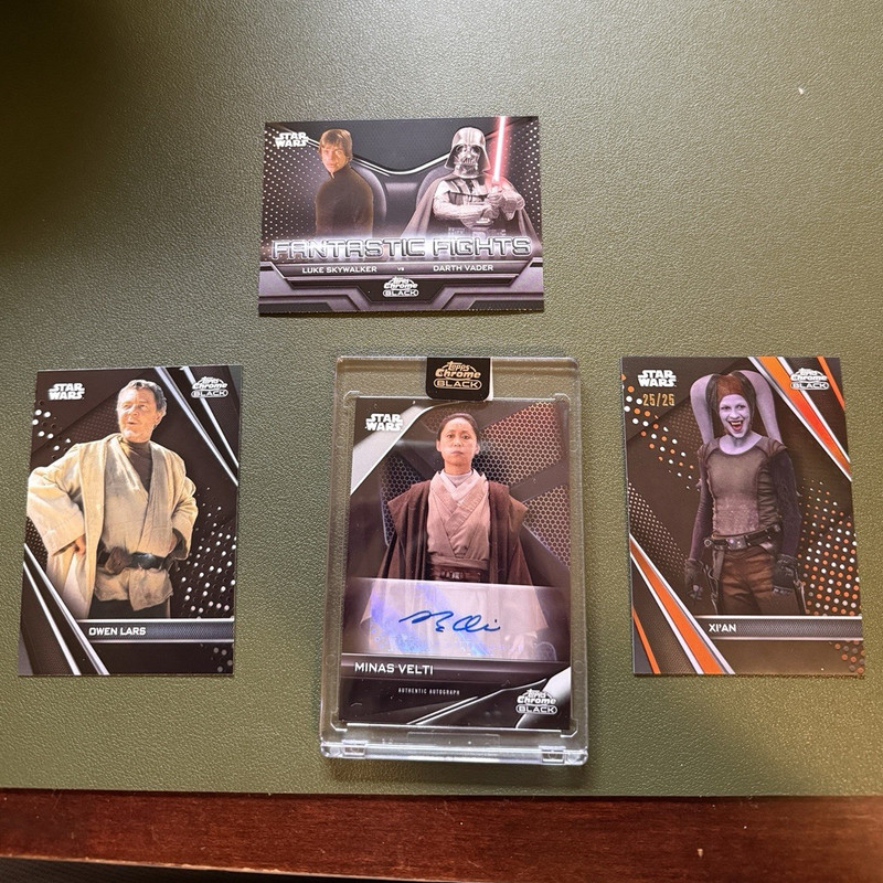 Topps Star Wars Chrome Black 2023 Autograph Serial Numbered 4 Card Lot