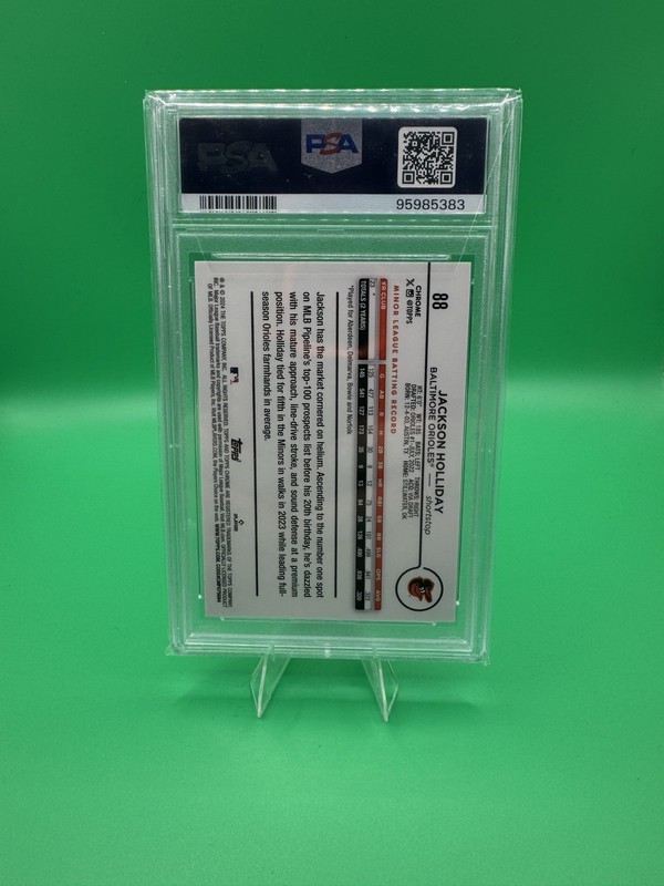 2024 Topps Chrome Jackson Holliday #88 Baltimore Orioles Rookie PSA 10 GEM MT view 2