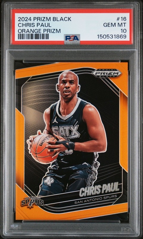 2024 Prizm Black #16 Chris Paul Orange Prizm /49 PSA 10