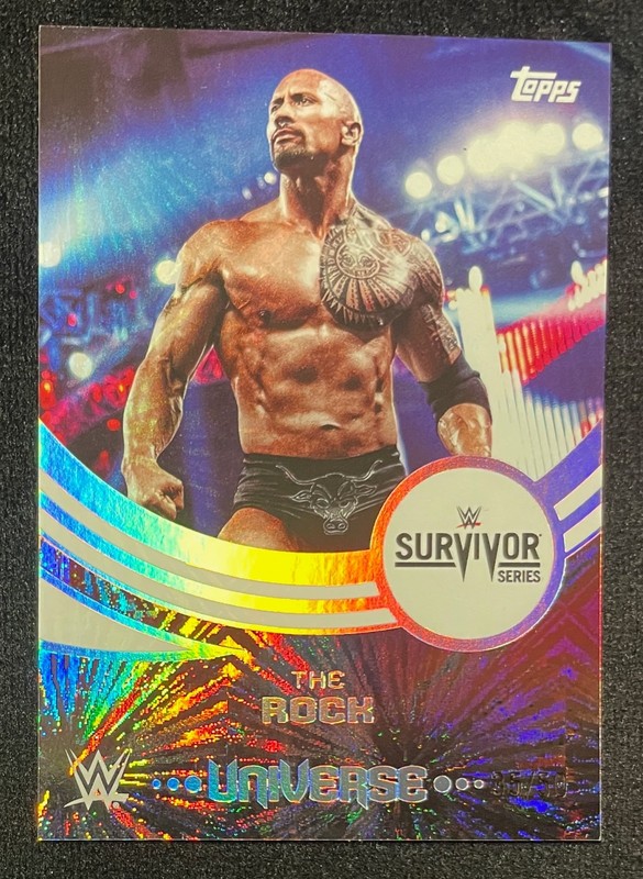 2025 Topps WWE Universe #294 The Rock Event Blast Foil Parallel SSP 35/50