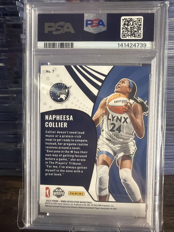 2022 Panini Revolution WNBA Vortex Napheesa Collier #7 **PSA 10** Minnesota Lynx view 2