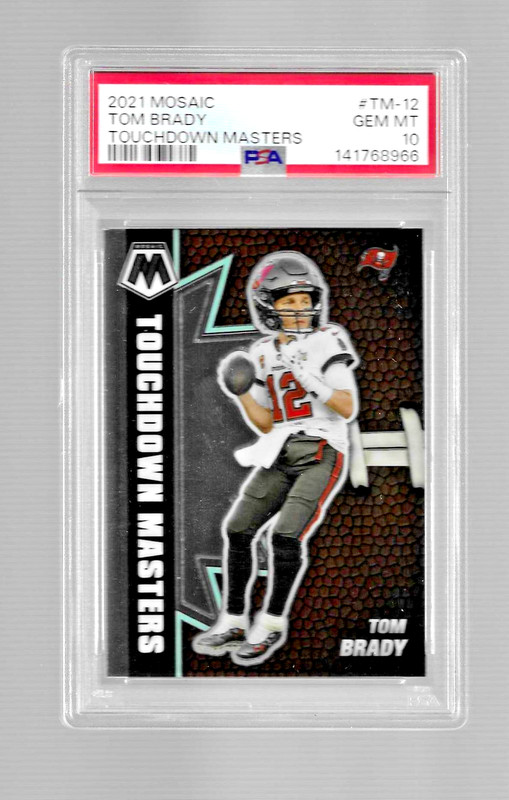 2021 MOSAIC TOUCHDOWN MASTERS FOOTBALL CARD #TM-12 TOM BRADY PSA 10 BUCCANEERS