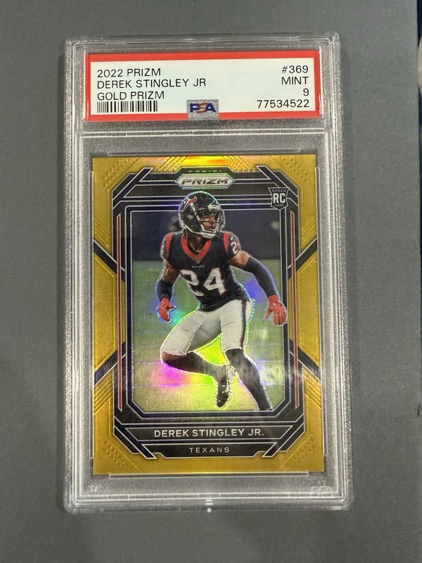 Panini Prizm Derek Stingley Jr. Gold Prizm /10 RC #369 PSA 9 Texans