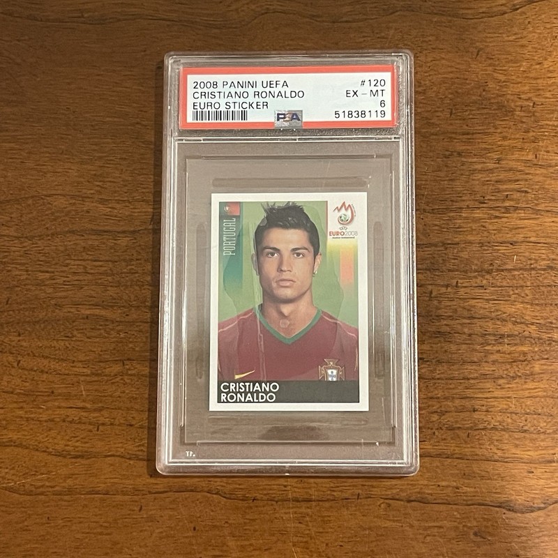 2008 Panini UEFA Christiano Ronaldo Euro Sticker PSA 6 #120 