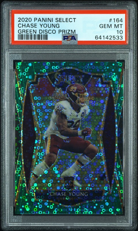 2020 Panini Select #164 Chase Young Green Disco Prizm PSA 10