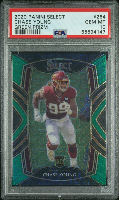 2020 Panini Select #264 Chase Young Green Prizm PSA 10