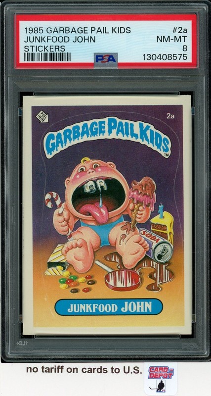 1985 Topps Garbage Pail Kids #2a Junkfood John PSA 8