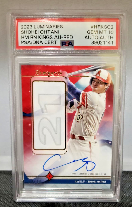 2023 Luminaries Shohei Ohtani Home Run Kings Auto Red 8/10 PSA 10 DNA AUTO AUTH
