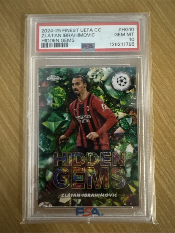 2024-25 Topps Finest UEFA UCC Hidden Gems ZLATAN IBRAHIMOVIC SSP PSA 10 AC Milan