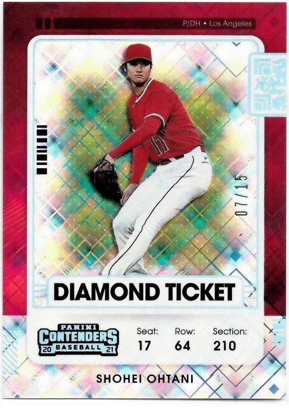 2021 Panini Contenders Shohei Ohtani Diamond Ticket /15 #100 Angels