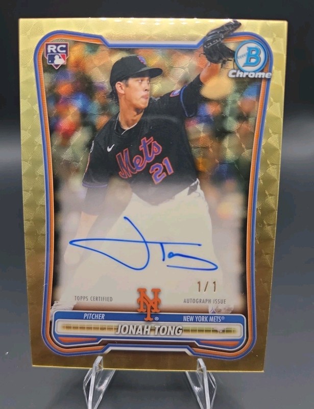 2026 Bowman Jonah Tong Rookie Superfractor RC Badge Auto 1/1 