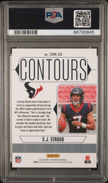 2023 Panini Phoenix CJ STROUD Rookie RC Contours Prizm SP #CON20 - PSA 10 GEM MT view 2