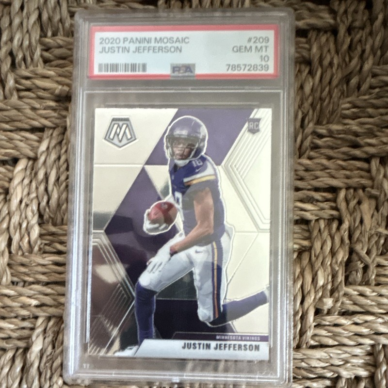 Panini 2020 Mosaic Rookies Justin Jefferson Vikings #209 RC PSA 10 Base