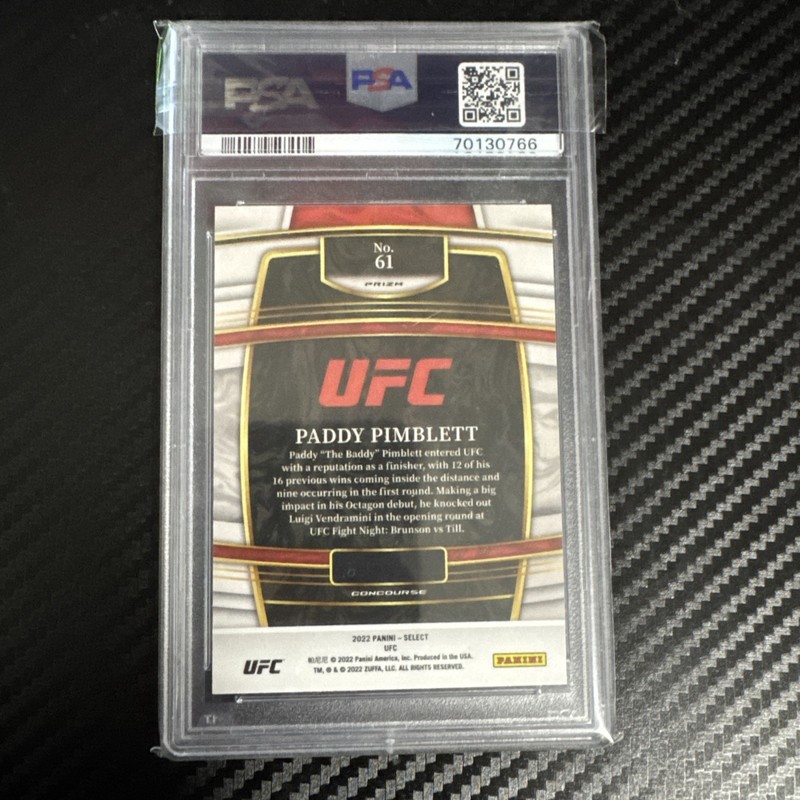 Panini 2022 Select UFC Concourse Paddy Pimblett Blue #61 RC PSA 10 view 2
