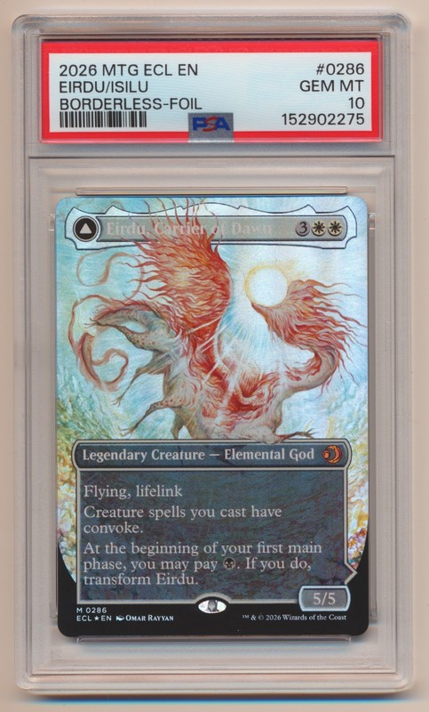 PSA 10 MTG Magic The Gathering Borderless FOIL Eirdu, Carrier of Dawn GEM MINT!