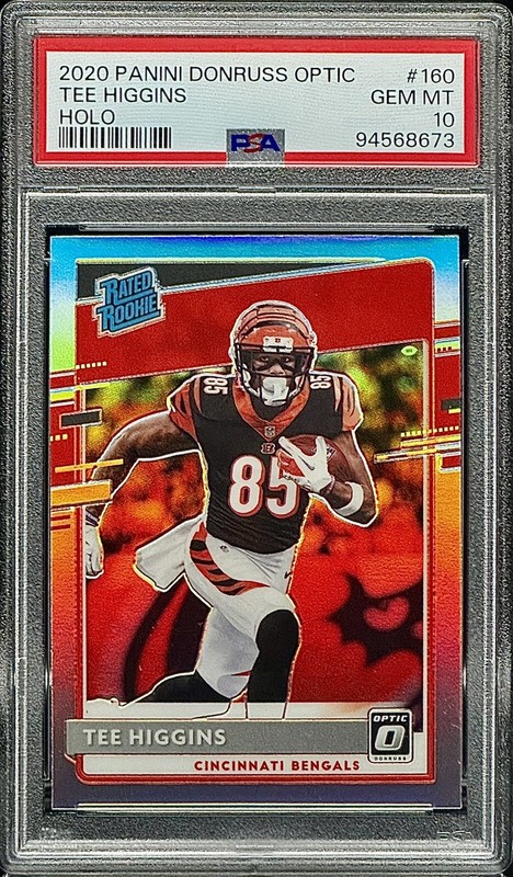 Tee Higgins PSA 10 - 2020 Optic #160 HOLO Rated Rookie - Cincinnati Bengals