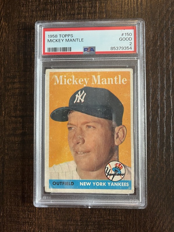 Nice Centering - 1958 topps mickey mantle 150 PSA 2