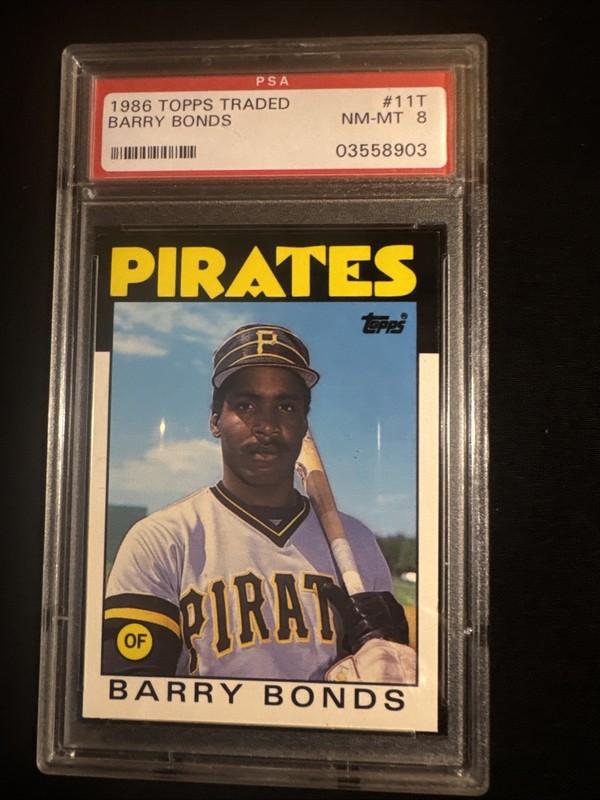 1986 Topps Traded - Barry Bonds RC - #11T - PSA 8