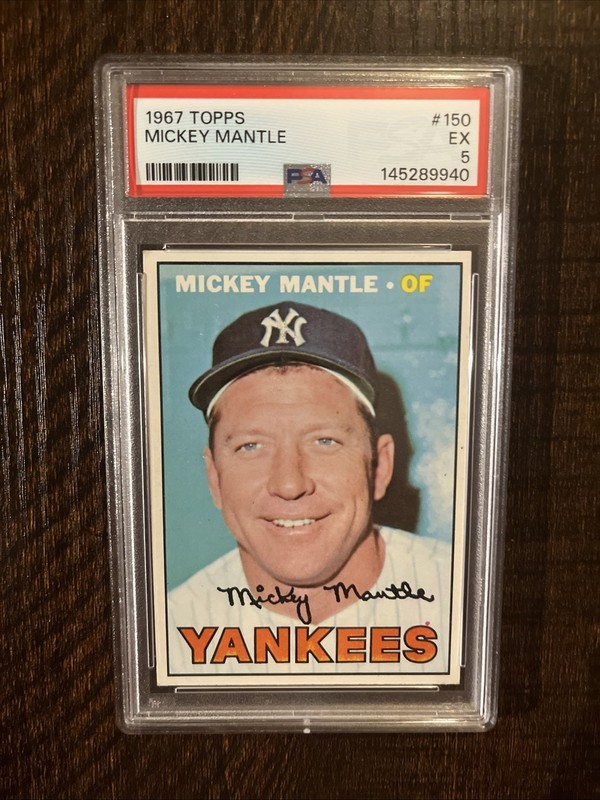 Very Sharp 1967 topps mickey mantle psa 5