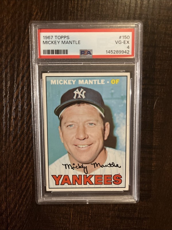 1967 topps mickey mantle 150 PSA 4