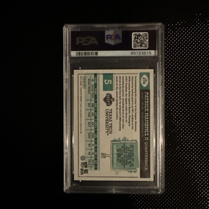 2017 Classics Patrick Mahomes II #274 PSA 10 Rookie RC view 2