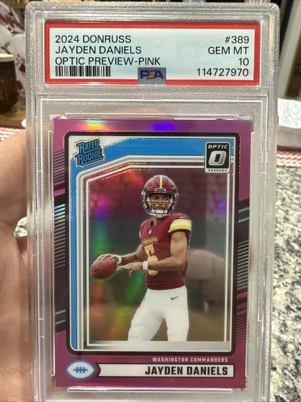 2024 Panini Donruss Optic Jayden Daniels Optic Preview Pink PSA 10
