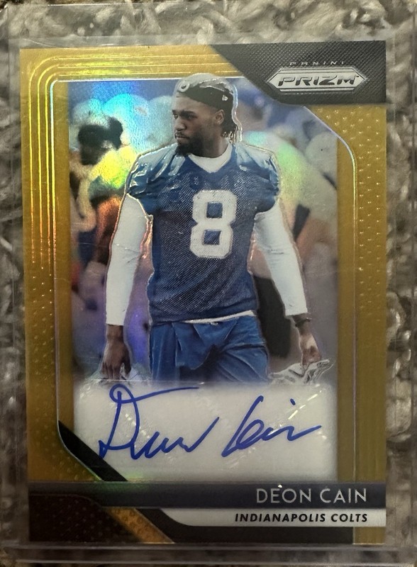 2018 Prizm Football Deon Cain Rookie Gold Auto #7/10 Colts Clemson Tigers