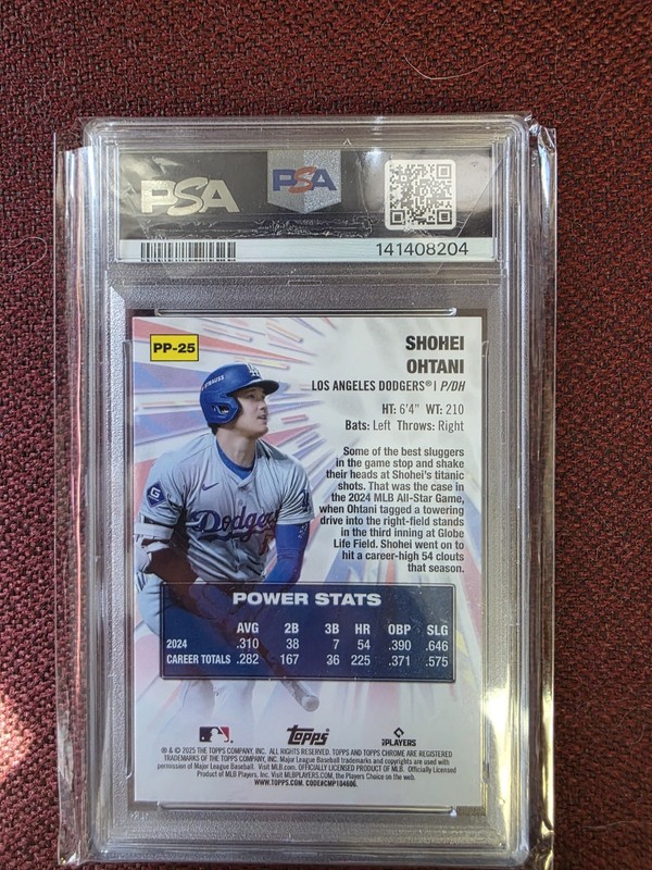 2025 Topps Chrome - Power Players Shohei Ohtani #PP-25 PSA 8 NM-MT LA Dodgers view 2