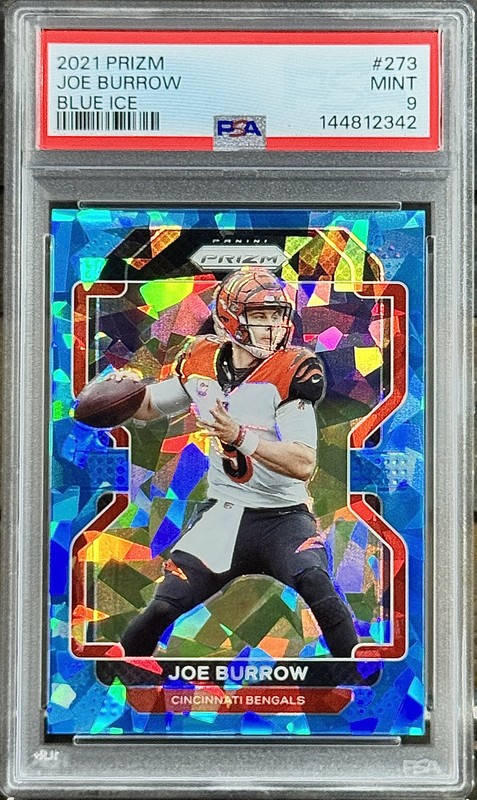 Joe Burrow PSA 9 - 2021 Prizm #273 BLUE ICE /99 - 2nd Year - Cincinnati Bengals