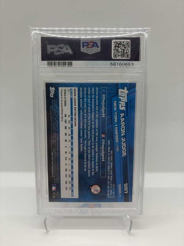 Aaron Judge - 2017 Topps - RC Rookie #287 - Yankees - PSA 10 GEM MINT view 2