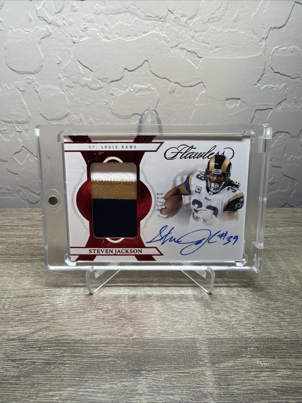 2025 Panini Flawless Steven Jackson Ruby Patch Auto #PA-SJN Rams
