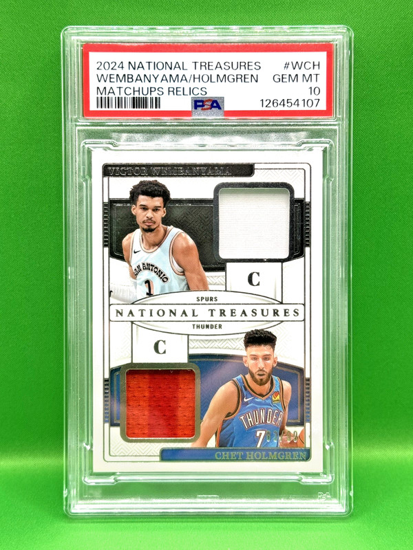PSA 10 National Treasures Matchups Relics V. Wembanyama/C. Holmgren MAT-WCH /99