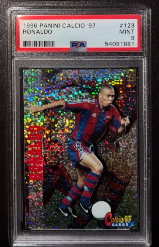 1996 Panini Calcio '97 soccer card Ronaldo PSA 9 MINT only 2 higher FC Barcelona